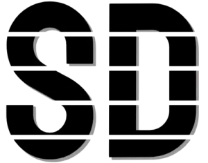 Split Decision Boxing logo – bold “SD” monogram in black