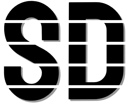 Split Decision Boxing logo – bold “SD” monogram in black