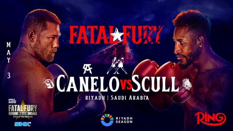 Poster: Canelo Álvarez and William Scull face off for “Fatal Fury” on May 3 in Riyadh, Saudi Arabia.