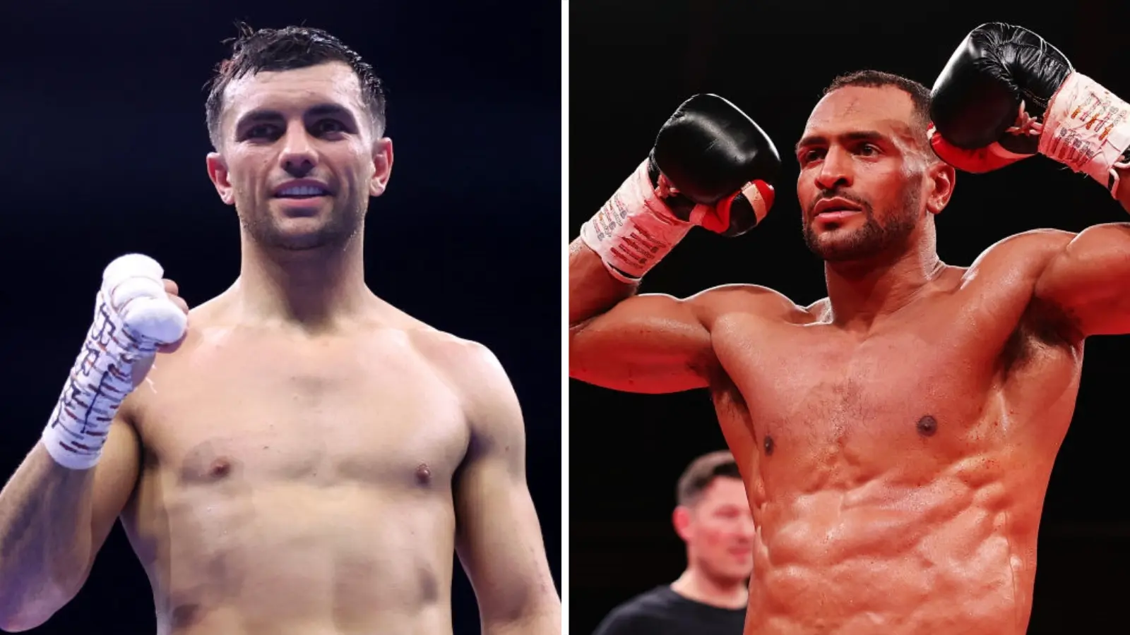 Jack Catterall and Chris Eubank Jr pose separately in the ring during past fights.